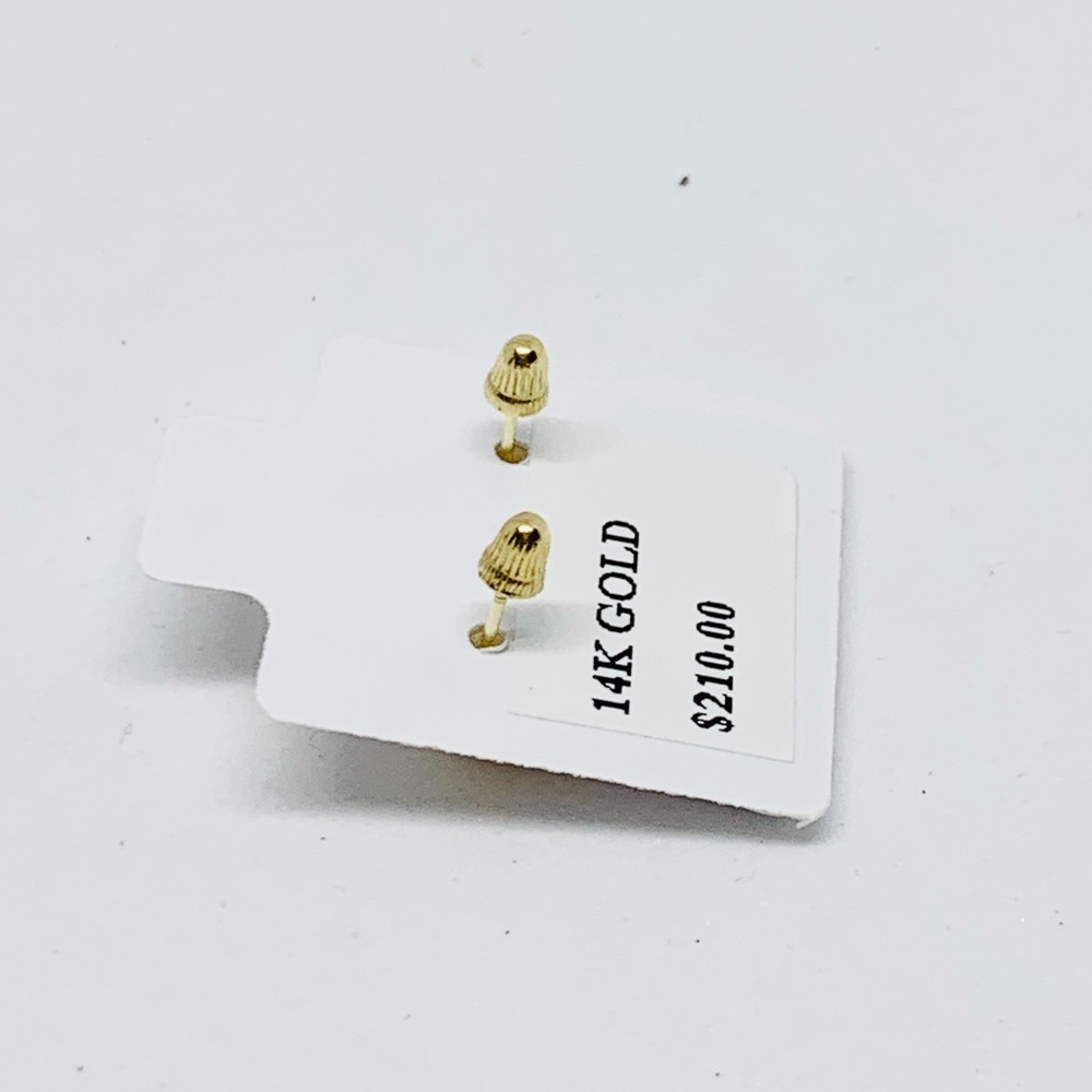 Solid 14k Gold Earrings Elephants Studs - image 2